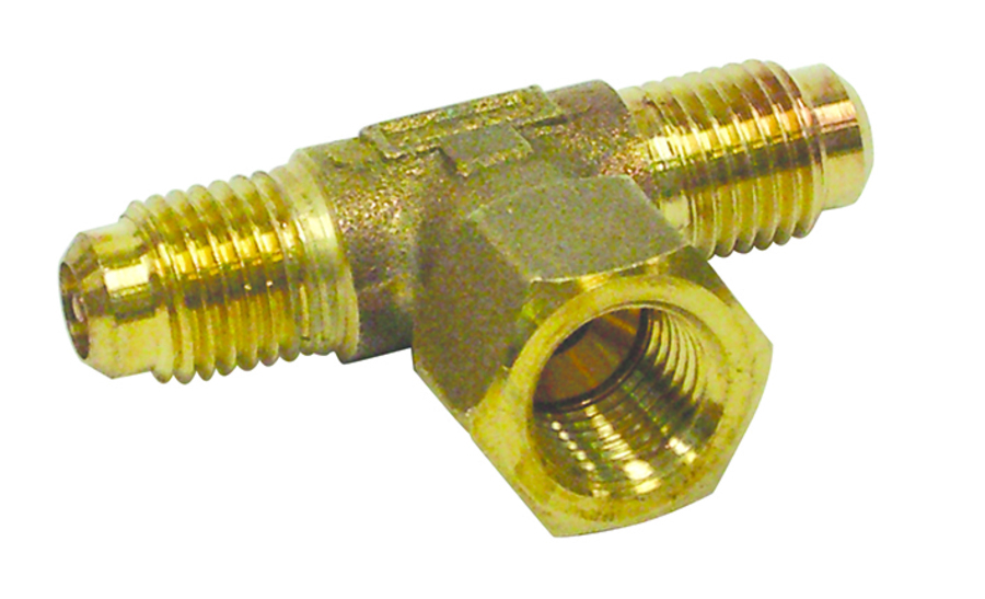 Forged Brass Tee 1/4MSAEx1/4MSAEx1/4FBSP