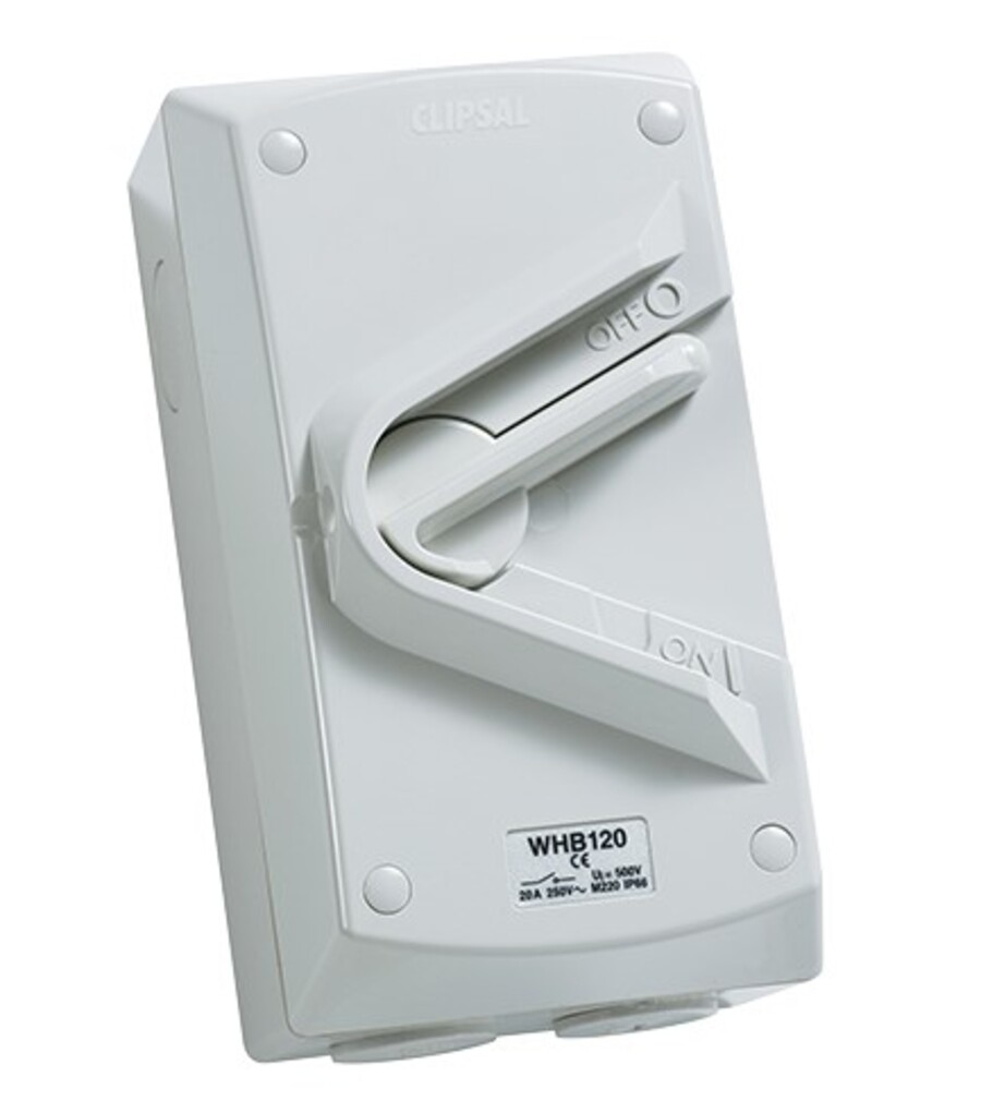 Switch 1 Gang 1 Pole Hoseproof 250v 20A