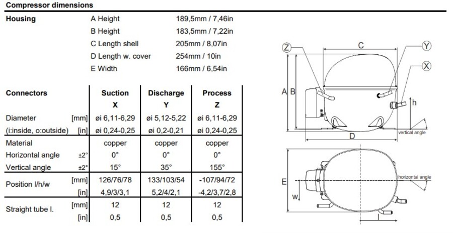 Secop NL7F Compressor LBP 220-240V