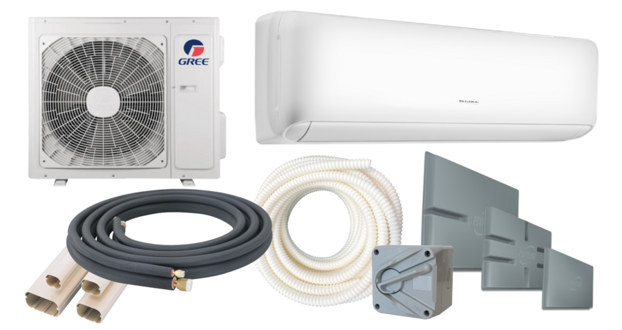 Gree Alto Cooling Only Split System Air Conditioner - 2.7kW - Ground Install Kit (5m Paircoil)
