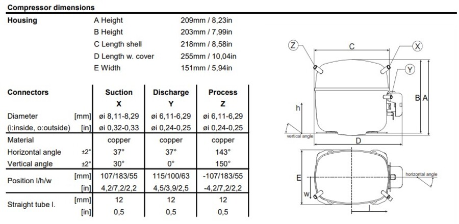 Secop SC10CL Compressor LBP 220-240V 