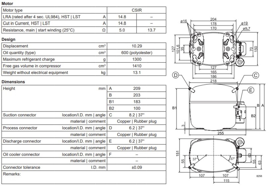 Secop SC10DL Compressor M/HBP 220-240V