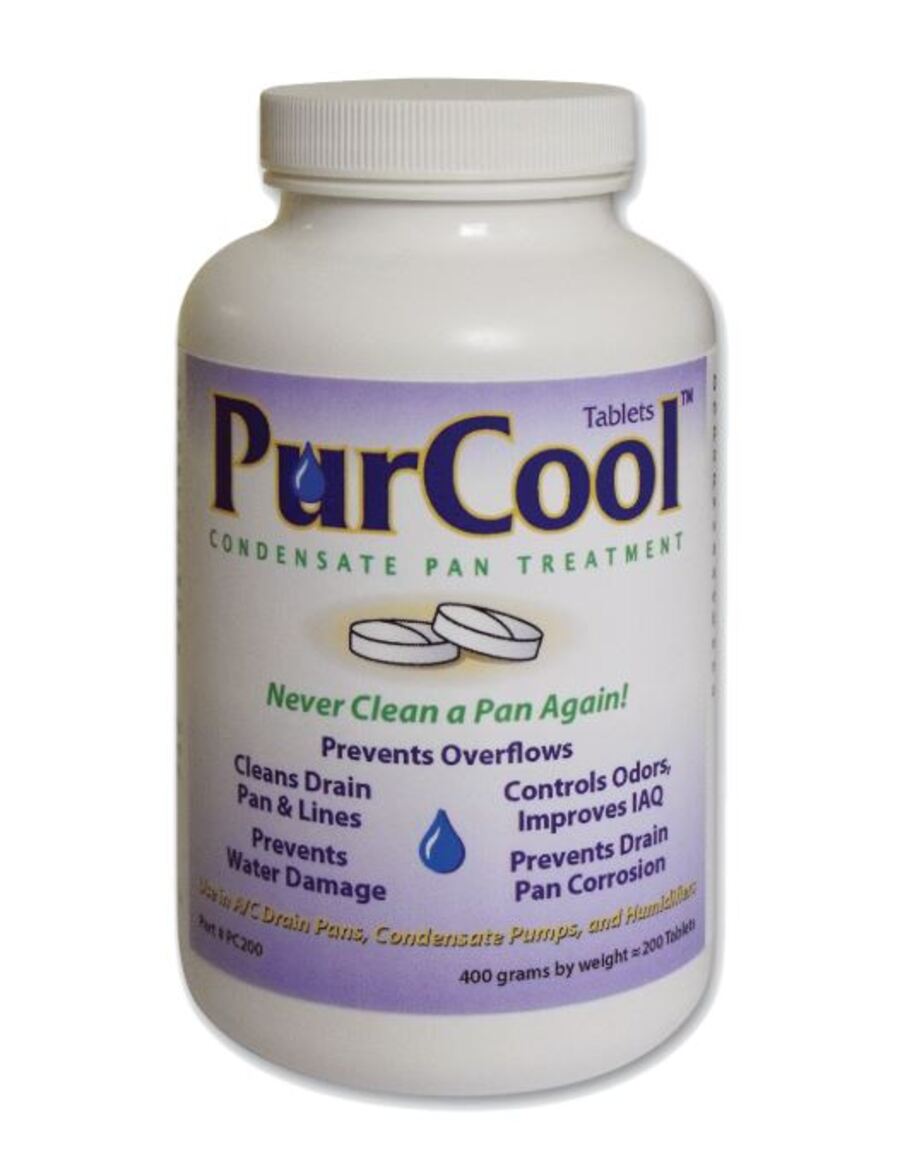 A/C condensate drain pan treatment 