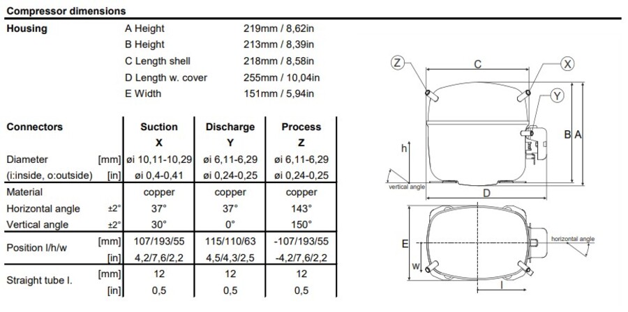 Secop SC15CL Compressor LBP 220-240V 