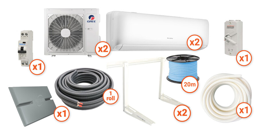 Gree Alto Cooling Only Split System 7.1 kW Bulk Buy, Installer Pack