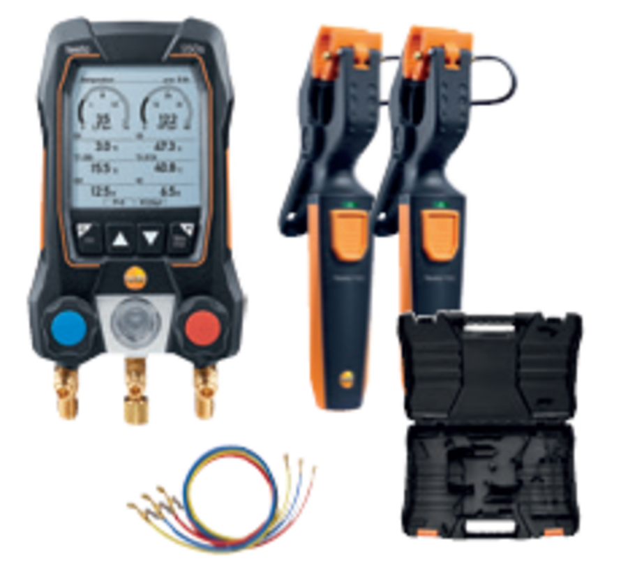 testo 550s Smart Kit - Smart digital manifold w/ wireless clamp temperature probes (incl Hoses)