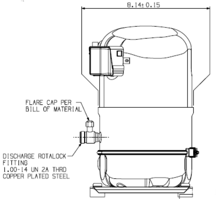 Copeland Compressor - Rotalock, 1.75HP, 1PH (No Electrics)