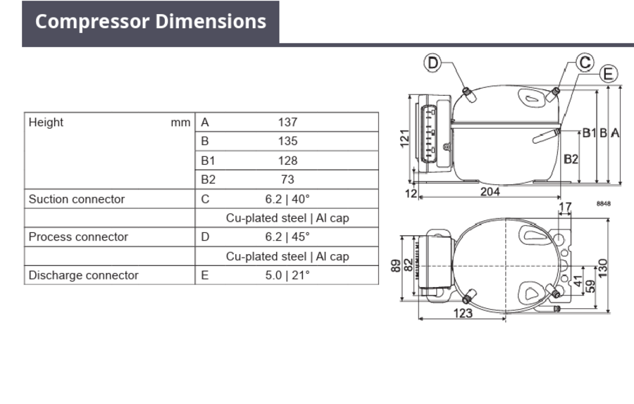 Secop BD50K Compressor L/M/HBP 12-24V DC Mobile