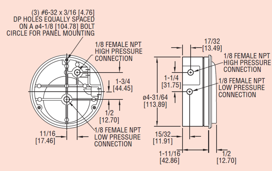Dwyer Magnehelic® Gauge 250Pa