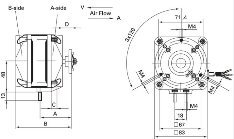 EBM Q-Motor 10 Watt 240v AC