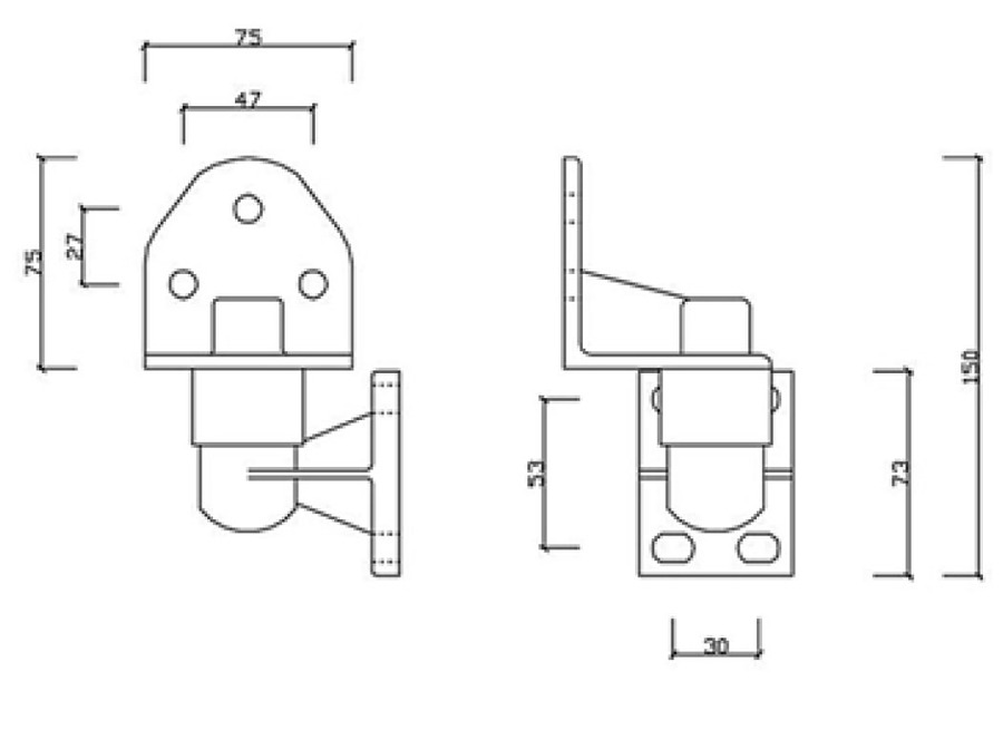 Rota-Cam Cool Room Hinge - Grey