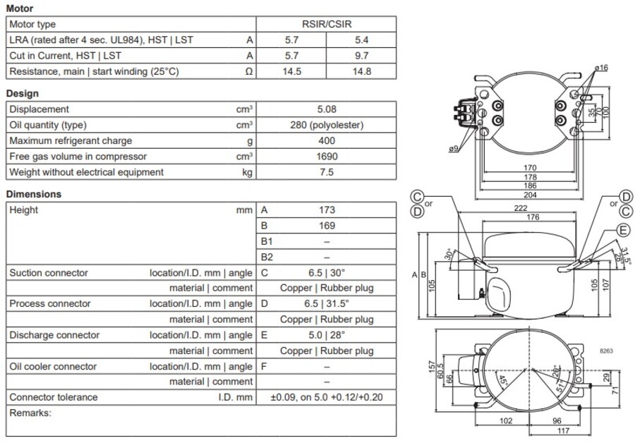 Secop TL5G Compressor L/M/HBP 220-240V