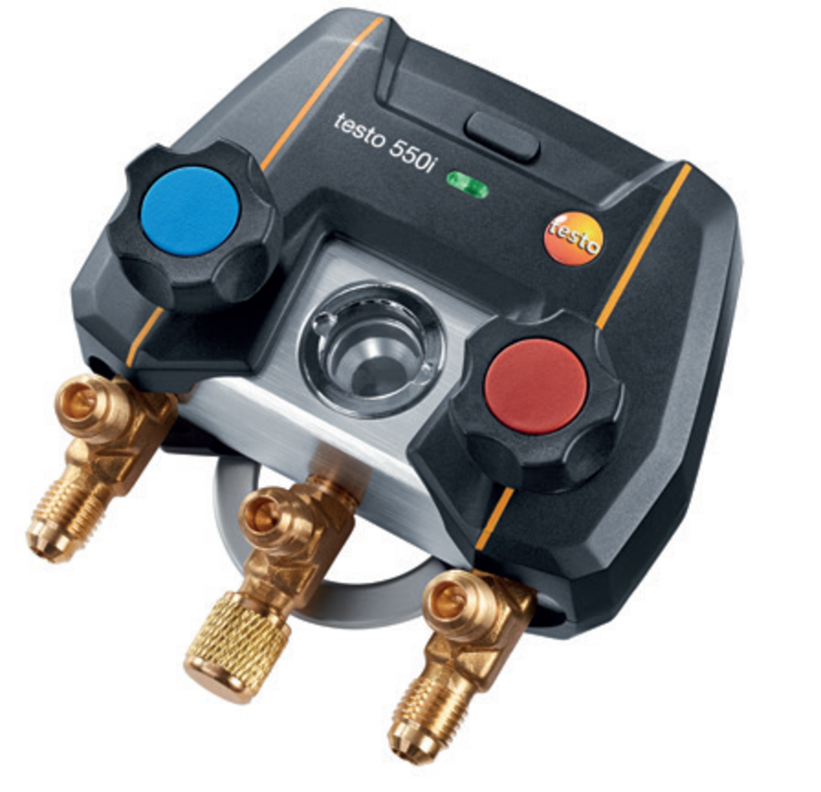 testo 550i - App-controlled digital manifold with Bluetooth and 2-way valve block