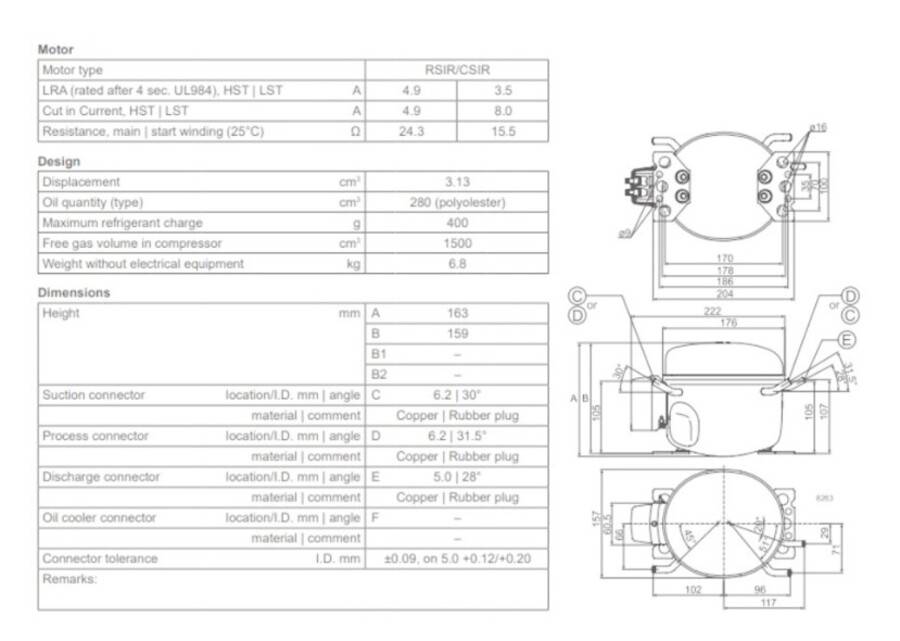 Secop TL4G Compressor M/HBP 220-240V