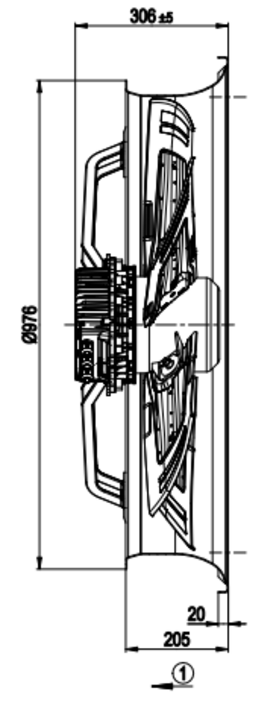 Motor Fan Assembly EBM 910mm EC