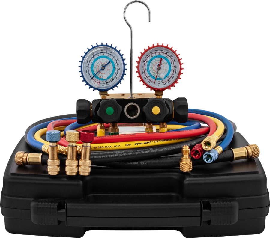 Premium Blackmax 4 Valve Manifold Set (R22 / R134A / R404A)