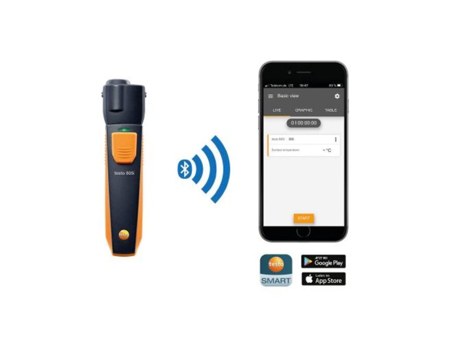 testo 805i - Infrared thermometer with smartphone operation