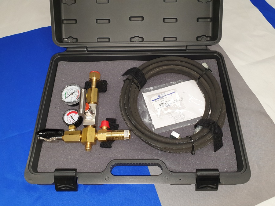 Henry CO2 charging manifold and hose assembly.