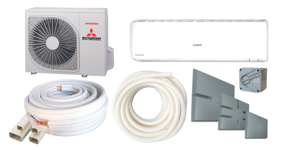 MHI Bronte Reverse Cycle Split System Air Conditioner - 9.5kW - Ground Install Kit