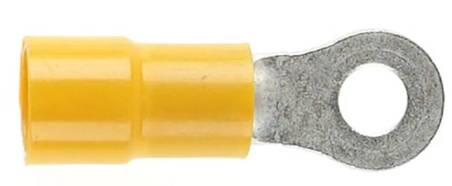 YELLOW RING TERMINAL 5MM STUD 50 / Pack