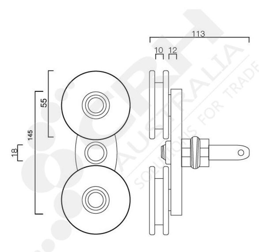 CRH Double Bogie Arm Assy, White - 55mm Wheels