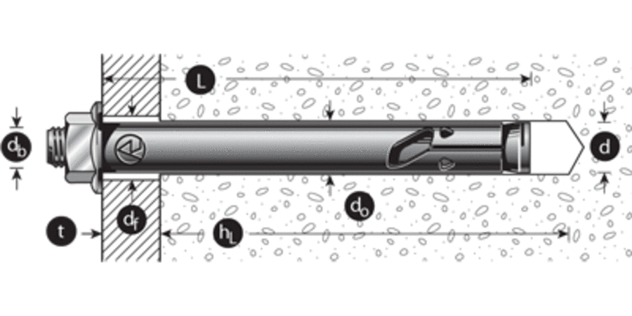 DynaBolt Sleeve Anchors Hex Bolt 75MM