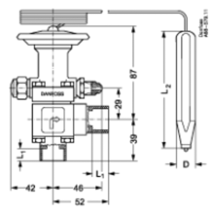 Danfoss TE 12 Valve Body Angle ODF 7/8