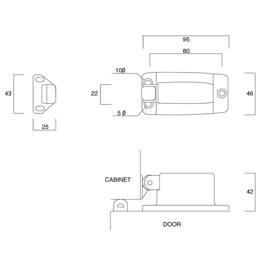 CRH Cabinet Latch Set