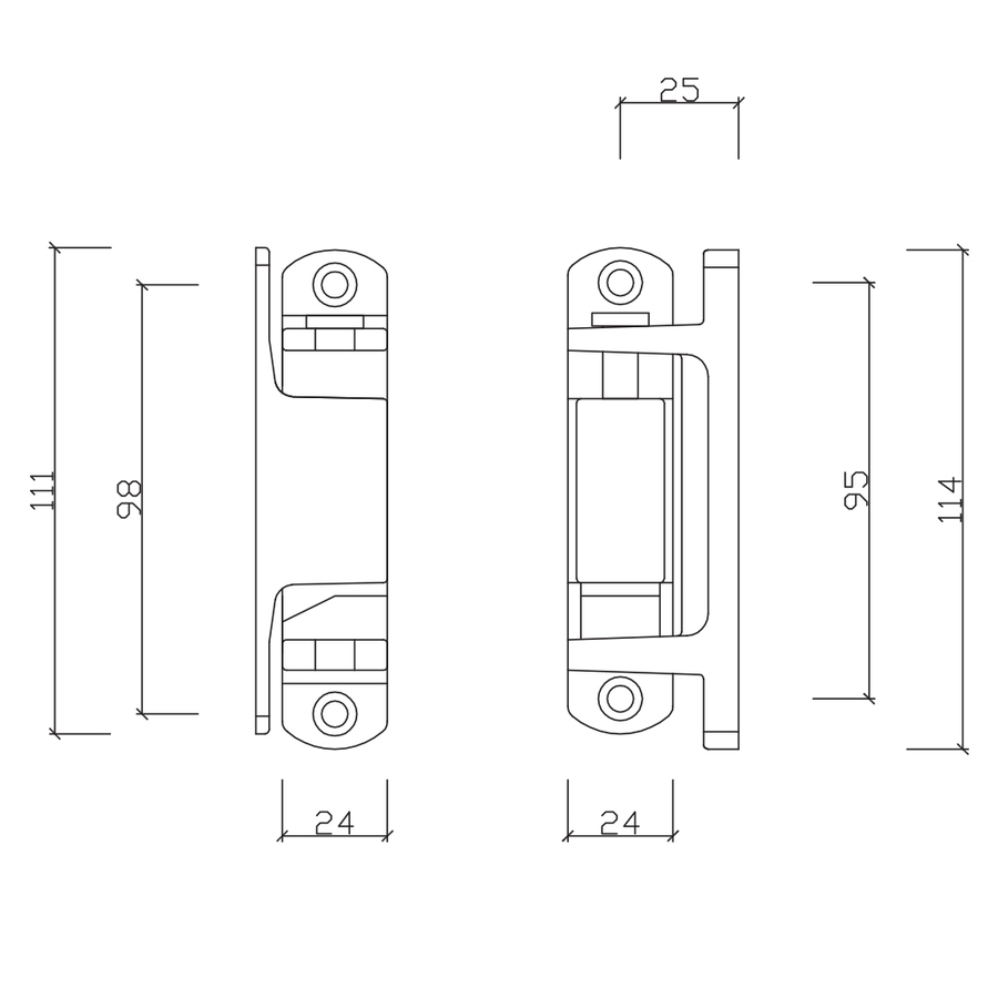 CRH P11 Hinge Set (Pair), RH - Chrome