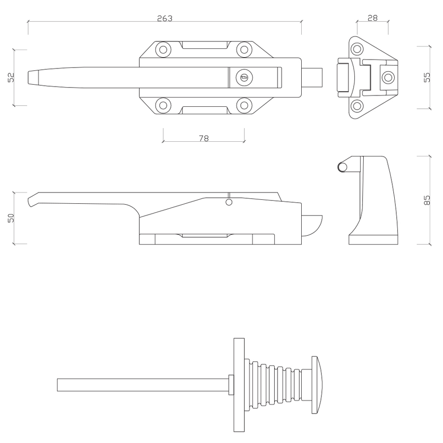 CRH Safety Latch Set, 44mm-60mm Offset