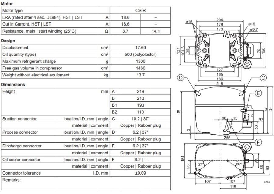 Secop SC18G Compressor L/M/HBP 220-240V