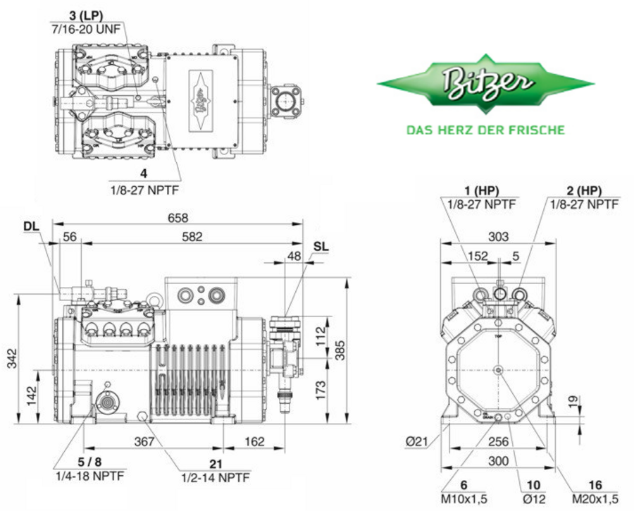 Bitzer Ecoline Semi-Hermetic Compressor 4PES-15Y-40P