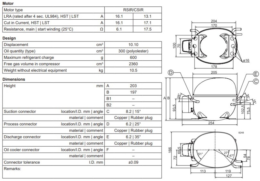 Secop NL10MF Compressor M/HBP 220-240V