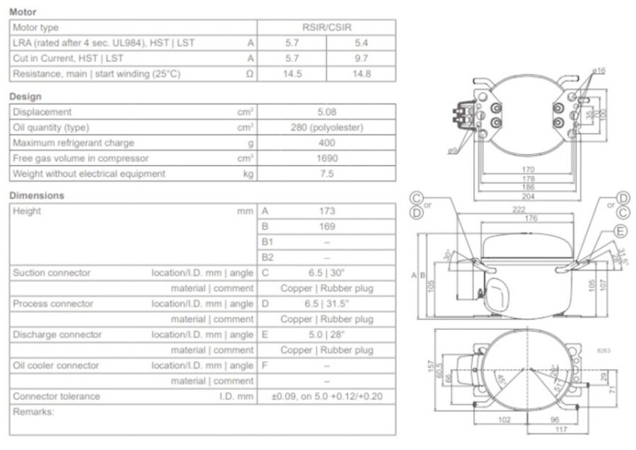 Secop TL5G Compressor L/M/HBP 220-240V