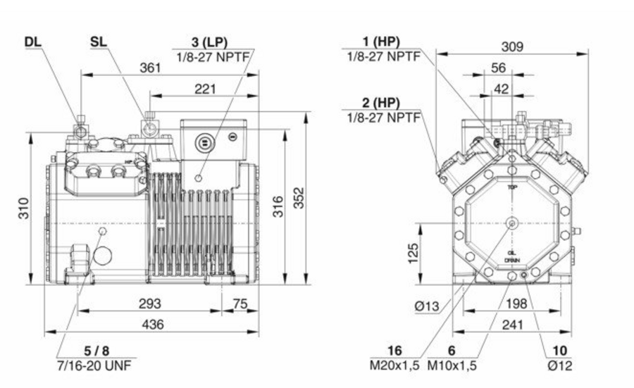 Bitzer Ecoline Semi-Hermetic Compressor 4FES-5Y-40S