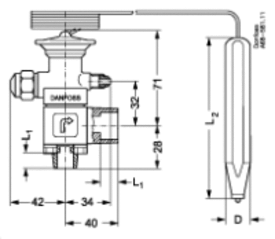 Danfoss TE 5 Valve Body Straight ODF 1/2