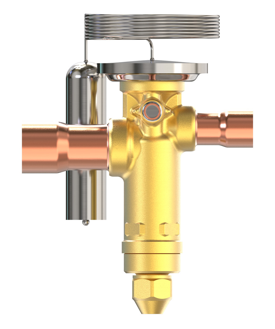 Thermostatic expansion valve, TGE, R22/R407C, 43kw Bi-flow