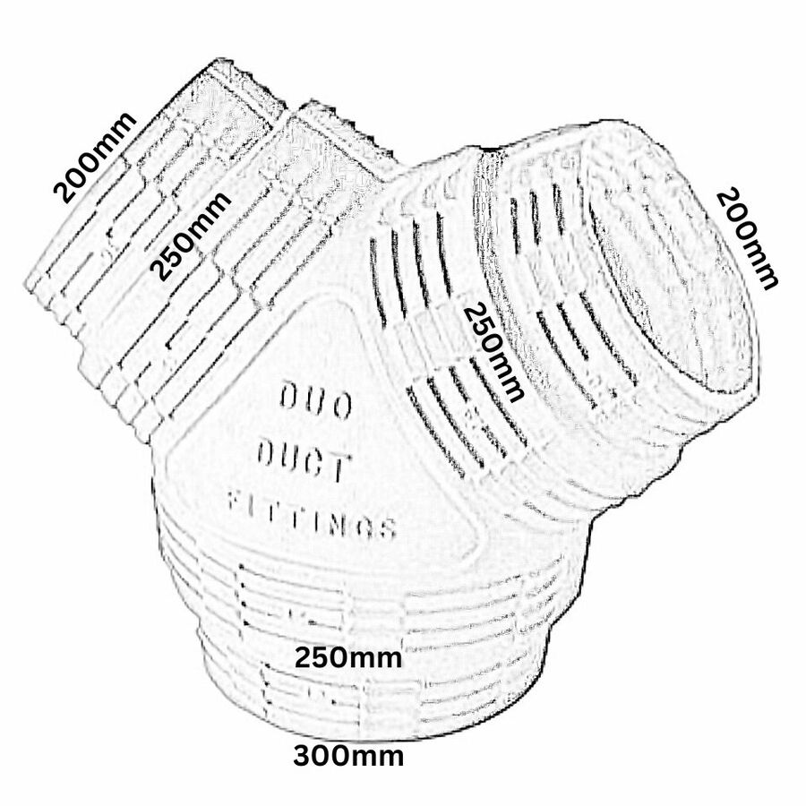 Multi-Dimension Duct Y-Piece