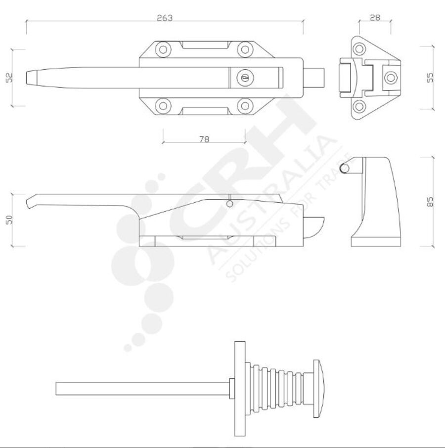 CRH Safety Latch Set, 0mm-5mm Offset