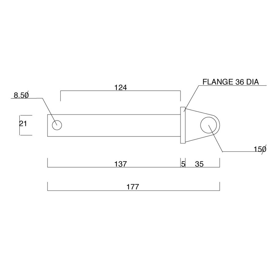 CRH Inside Release Rod & Pin, Grey