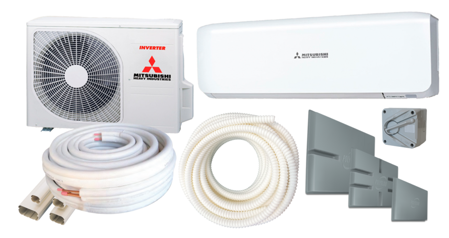MHI Avanti Cooling Only Split System Air Conditioner - 2.5kW - Wall Install Kit