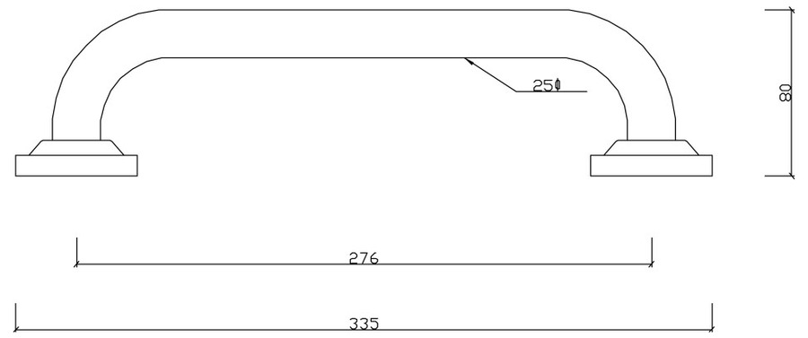Stainless Steel Tubular Handle, 260mm