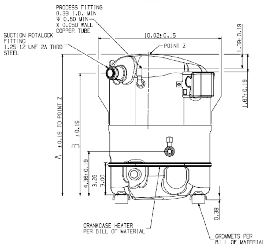 Copeland Compressor - Rotalock, 1.75HP, 1PH (No Electrics)