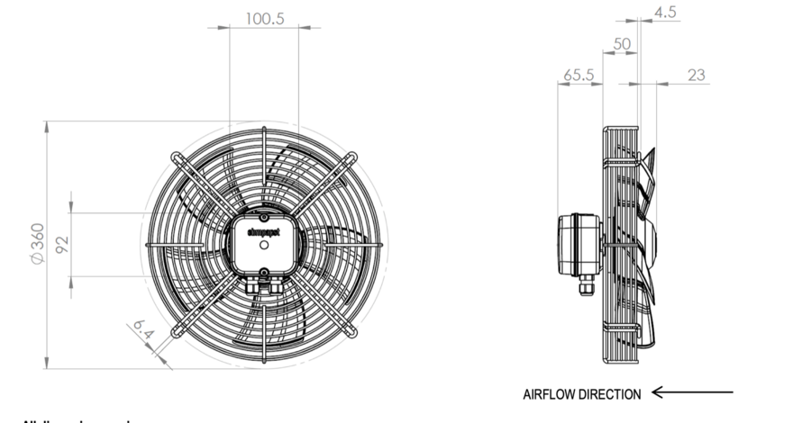 EBM Fan 300mm Induced Draft