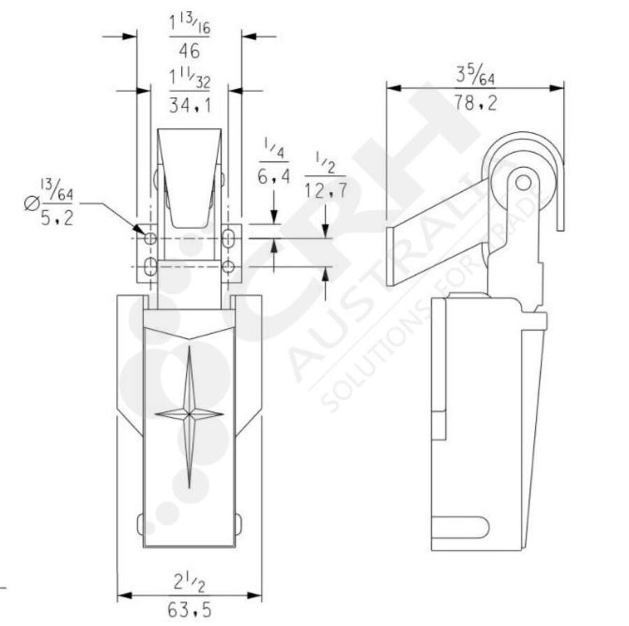 Kason Hydraulic Door Closer, 22mm - 41mm Offset