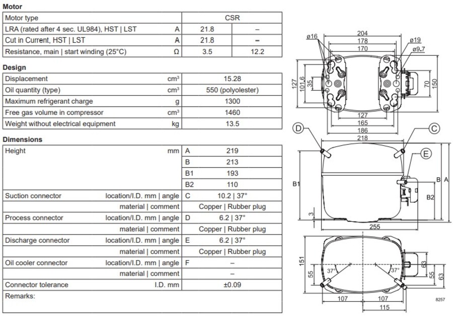 Secop SC15DL Compressor M/HBP 220-240V