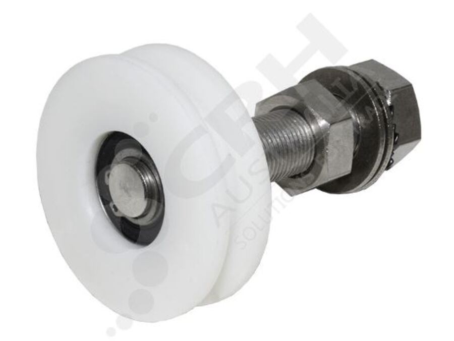 70mm Square Profile Delrin Wheel & S/S Axle Assembly