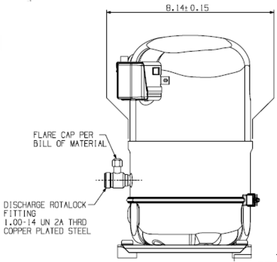 Copeland Compressor - Rotalock, 2.25HP, 1PH (No Electrics)