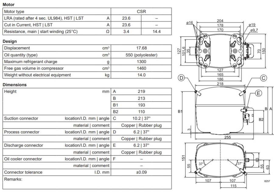 Secop SC18MLX Compressor M/HBP 220-240V
