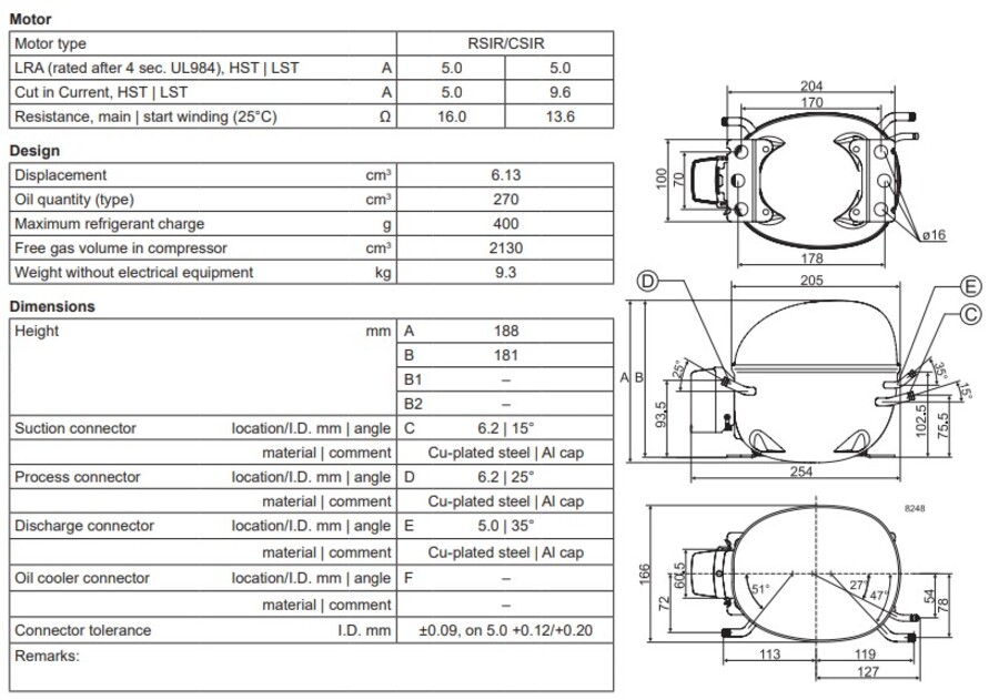 Secop NL6F Compressor LBP 220-240V